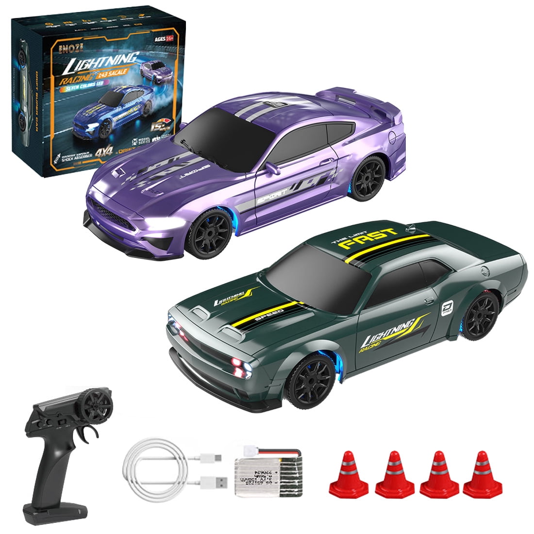 1/43 Scale RC Drift Car with Gyro, 2.4G Electric Mini Racing Car with ...