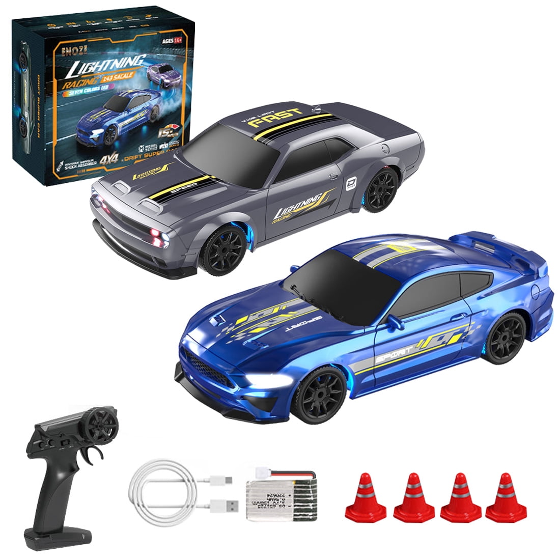 1/43 Scale RC Drift Car with Gyro, 2.4G Electric Mini Racing Car with ...