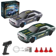 1/43 Scale RC Drift Car with LED Lights, 2.4G Electric Mini Racing Car, 15 KM/H 4WD High Speed Remote Control Cars RTR Vehicle for Adult,2 Set