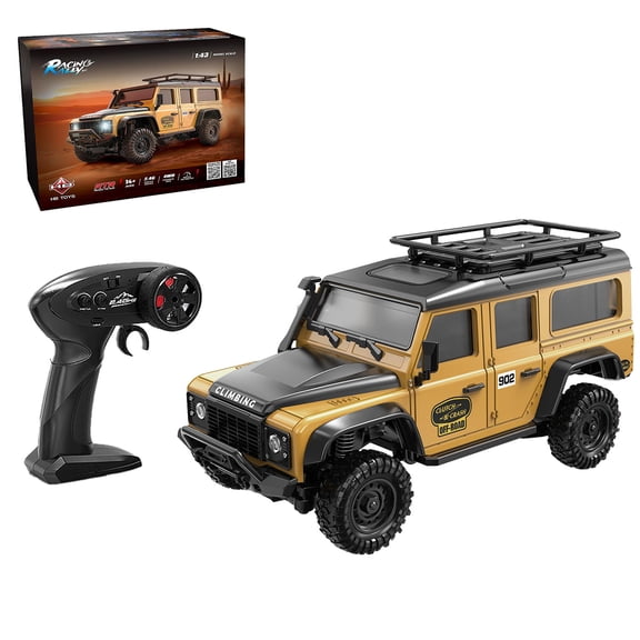 1:43 Scale RC Rock Crawler with App-Controlled, 2.4G 4WD Full Proportional Off-Road RC Monster Truck with Rechargeable Battery & LED Lights, RC Climbing Car for Hobbyists