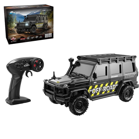 1:43 Scale RC Rock Crawler with App-Controlled, 2.4G 4WD Full Proportional Off-Road RC Monster Truck with Rechargeable Battery & LED Lights, RC Climbing Car for Hobbyists