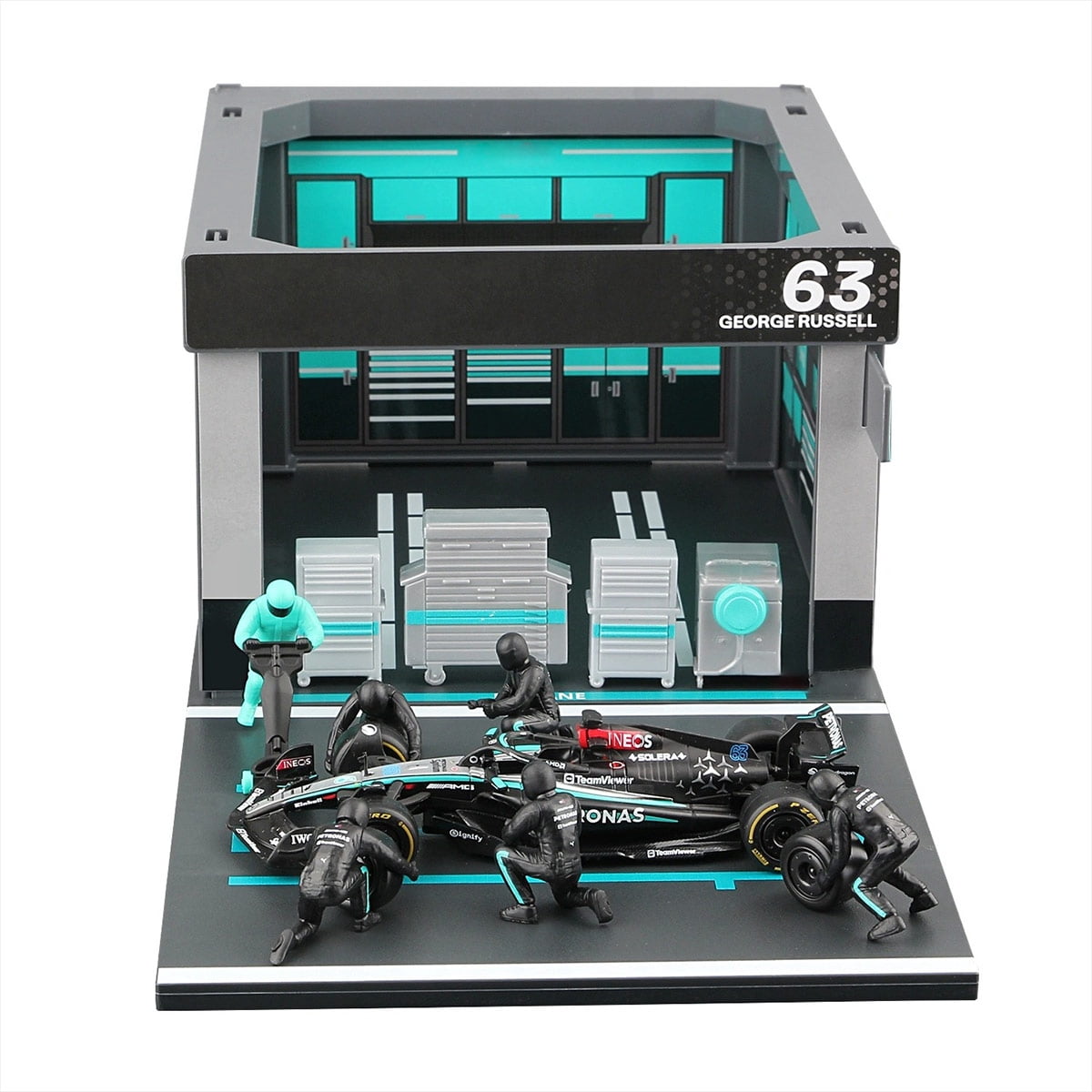 1/43 Scale Racing Car Team Workshop Diorama With Display Vehicle