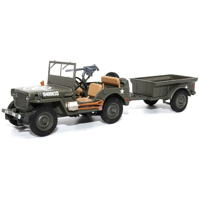 143 Scale Willys Jeep 1/4Ton Utility Truck with Trailer Militaria