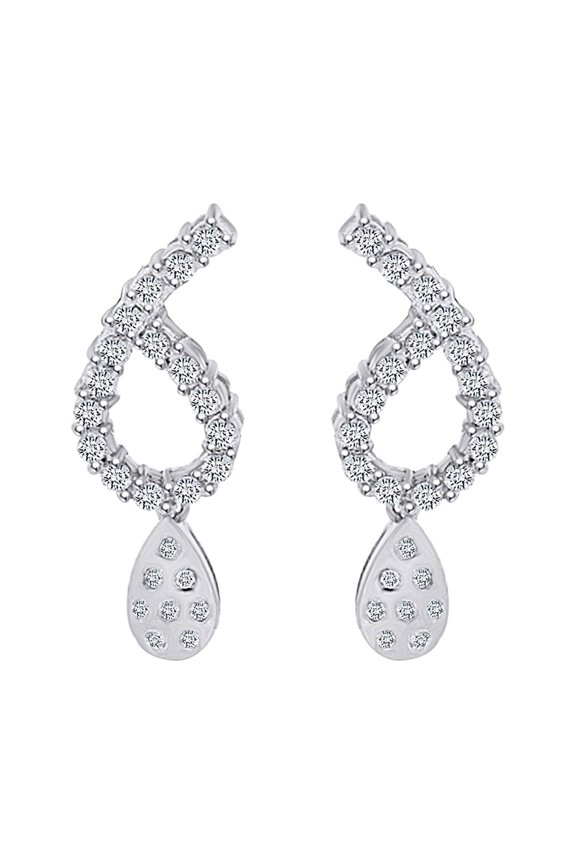 1.44 Carat Round Shape White Natural Diamond Teardrop Pendant Necklace 14k Solid White Gold