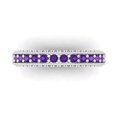 thumbnail image 1 of 1.44 ct Brilliant Round Cut Natural Amethyst 18K White Gold Eternity Band SZ 8.25, 1 of 6