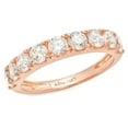 thumbnail image 1 of 1.44 ct Brilliant Round Cut Real Genuine Natural Diamond SI1-SI2 I-J Solid Real 18K Rose Gold Stackable Engagement Designer Art Deco Dainty Promise Wedding BW/ size 10, 1 of 6