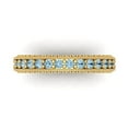 thumbnail image 1 of 1.44 ctw Wedding Band for Women - 14K Yellow Gold Simulated Blue Diamond Stackable Eternity Ring, 1 of 6