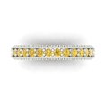 thumbnail image 1 of 1.44 ctw Wedding Band for Women - 18K White Gold Simulated Yellow Diamond Stackable Eternity Ring, 1 of 6
