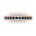 thumbnail image 1 of 1.44 ctw Wedding Band for Women - 14K Rose Gold Natural London Blue Topaz Stackable Eternity Ring, 1 of 6