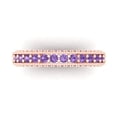 thumbnail image 1 of 1.44 ctw Wedding Band for Women - 14K Rose Gold Simulated Alexandrite Stackable Eternity Ring, 1 of 6