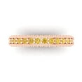 thumbnail image 1 of 1.44 ctw Wedding Band for Women - 14K Rose Gold Simulated Yellow Diamond Stackable Eternity Ring, 1 of 6
