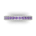 thumbnail image 1 of 1.44 ctw Wedding Band for Women - 14K White Gold Simulated Alexandrite Stackable Eternity Ring, 1 of 6