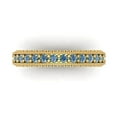 thumbnail image 1 of 1.44 ctw Wedding Band for Women - 14K Yellow Gold Blue Moissanite Stackable Eternity Ring, 1 of 6