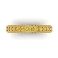 thumbnail image 1 of 1.44 ctw Wedding Band for Women - 14K Yellow Gold Natural Citrine Stackable Eternity Ring, 1 of 6