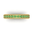 thumbnail image 1 of 1.44 ctw Wedding Band for Women - 14K Yellow Gold Simulated Green Diamond Stackable Eternity Ring, 1 of 6