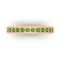 thumbnail image 1 of 1.44 ctw Wedding Band for Women - 18K Rose Gold Natural Peridot Stackable Eternity Ring, 1 of 6