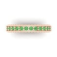 thumbnail image 1 of 1.44 ctw Wedding Band for Women - 18K Rose Gold Simulated Green Diamond Stackable Eternity Ring, 1 of 6