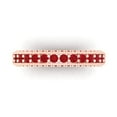 thumbnail image 1 of 1.44 ctw Wedding Band for Women - 18K Rose Gold Simulated Pink Tourmaline Stackable Eternity Ring, 1 of 6