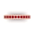 thumbnail image 1 of 1.44 ctw Wedding Band for Women - 18K Rose Gold Simulated Ruby Stackable Eternity Ring, 1 of 6