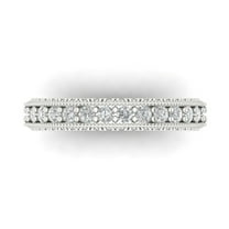 1.44 ctw Wedding Band for Women - 18K White Gold Moissanite Stackable Eternity Ring