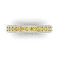 thumbnail image 1 of 1.44 ctw Wedding Band for Women - 18K White Gold Natural Citrine Stackable Eternity Ring, 1 of 6