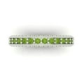 thumbnail image 1 of 1.44 ctw Wedding Band for Women - 18K White Gold Natural Peridot Stackable Eternity Ring, 1 of 6