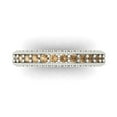 thumbnail image 1 of 1.44 ctw Wedding Band for Women - 18K White Gold Simulated Champagne Diamond Stackable Eternity Ring, 1 of 6