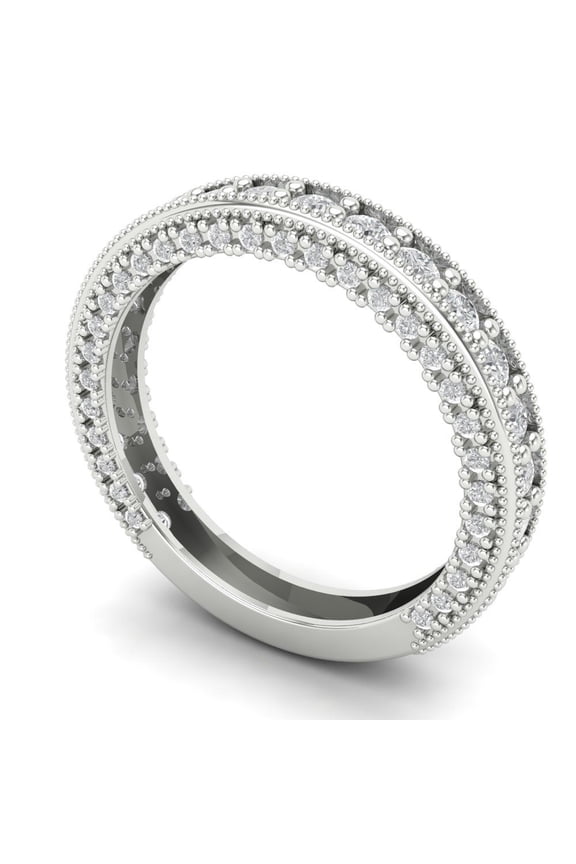 1.44 ctw Wedding Band for Women - 18K White Gold Simulated Diamond Stackable Eternity Ring