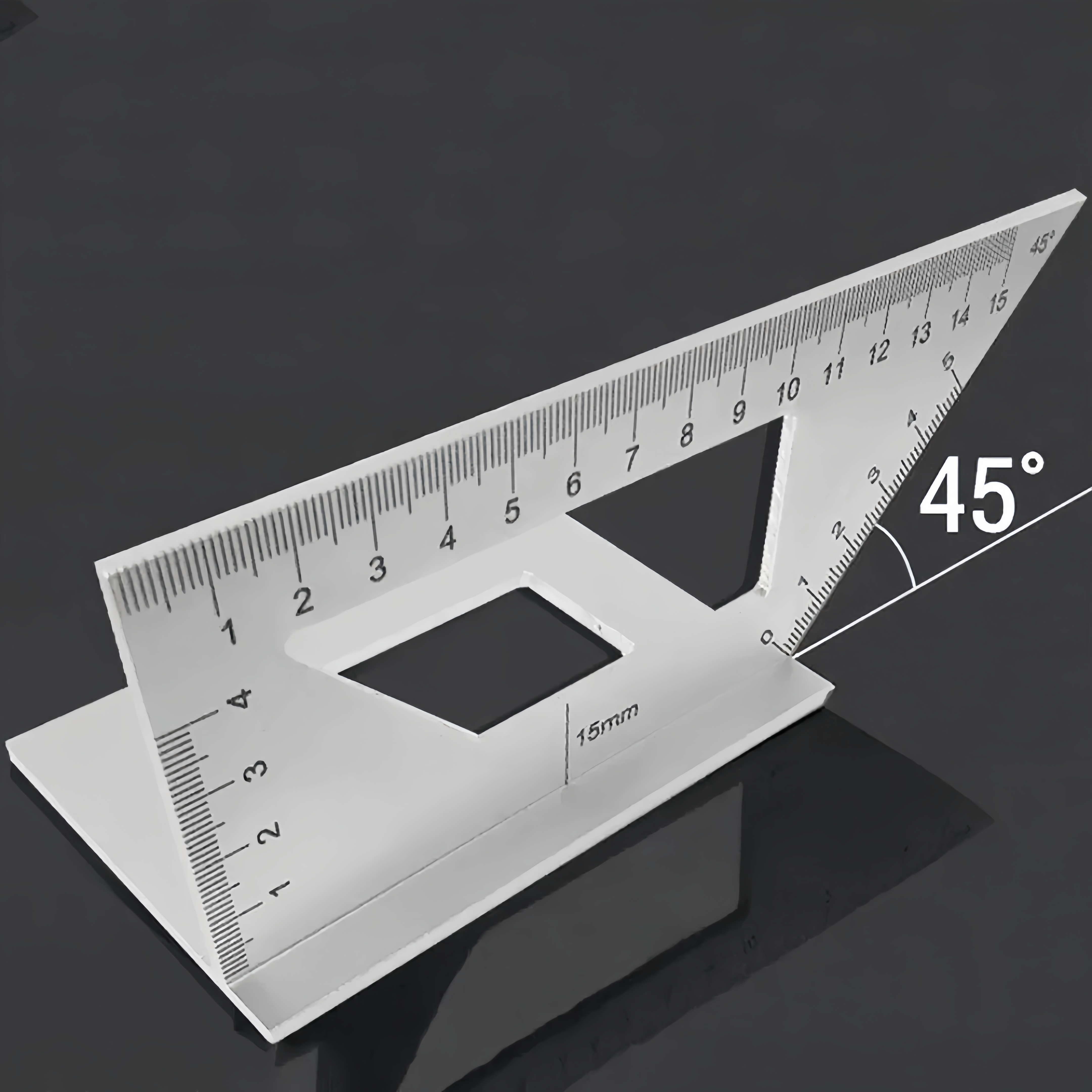 45 Meters Ruler Multi-function Aluminum Alloy Angle Ruler: 45° & 90° measuring ...