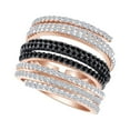 thumbnail image 1 of AFFY 1.45 Carat (Ctw) Round Black & White Natural Diamond Engagement Wedding Band Ring In 14k Rose Gold Ring Size-5.5, 1 of 1