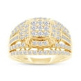 thumbnail image 1 of 1.45 Carat IGI Certified Lab Grown Diamond Cluster Engagement Ring For Women (10K Solid Yellow Gold) Round & Baguette Shape Multi Row Bridal Anniversary Ring Jewelry Gift For Her-6.5, 1 of 6
