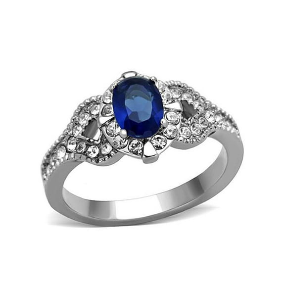1.45 Ct Blue Montana Cz Vintage Stainless Steel Engagement Ring Women's Size 9