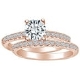 thumbnail image 1 of AFFY (1.45 Cttw) Round Shape White Natural Diamond Bridal Engagement Wedding Ring In 14k Solid Rose Gold Ring Size-10, 1 of 1