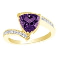 thumbnail image 1 of AFFY (1.45 cttw) Simulated Amethyst & White Natural Diamond Engagement Wedding Ring In 14K Solid Yellow Gold With, Ring Size 12, 1 of 1