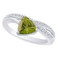 thumbnail image 1 of AFFY (1.45 cttw) Simulated Green Peridot & White Natural Diamond Engagement Wedding Ring In 14K Solid White Gold With, Ring Size 5.5, 1 of 1