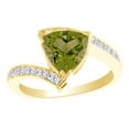 thumbnail image 1 of AFFY (1.45 cttw) Simulated Green Peridot & White Natural Diamond Engagement Wedding Ring In 14K Solid Yellow Gold With, Ring Size 13.5, 1 of 1