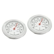 1.46" Mini Indoor Outdoor Thermometer Celsius/ Fahrenheit Temperature Monitor, Silver 2 Pack