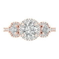 thumbnail image 1 of Clara Pucci 14K Rose Gold 1.46ct Moissanite Three-Stone Ring for Women, 1 of 8