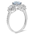 thumbnail image 1 of 1.46 ct Round Cut Natural Swiss Blue Topaz Three-Stone Engagement Ring for Women in 14K White Gold, 1 of 2