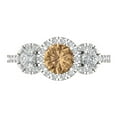 thumbnail image 1 of Clara Pucci 14K White Gold 1.46ct Champagne Three-Stone Ring for Women, 1 of 8