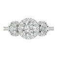 thumbnail image 1 of 1.46 ctw 3 Stone Anniversary Ring for Women | Round Cut Zirconia Diamond | Hyperallergenic Solid 18K White Gold, 1 of 5