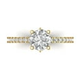 thumbnail image 1 of Clara Pucci 14K Yellow Gold 1.47ct Moissanite Solitaire with Accents Ring, 1 of 8
