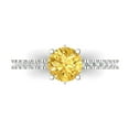 thumbnail image 1 of 1.465 ct Round Cut Natural Citrine Solitaire with Accents Engagement Ring for Women in 18K White Gold, 1 of 5