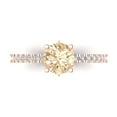 thumbnail image 1 of 1.465 ctw Solitaire with Zirconia Diamond Accents Anniversary Ring for Women | Round Cut Natural Morganite | Hyperallergenic Solid 14K Rose Gold, 1 of 5