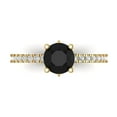 thumbnail image 1 of 1.465 ct Round Cut Natural Onyx Solitaire with Accents Engagement Ring for Women in 14K Yellow Gold, 1 of 5