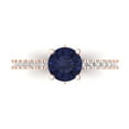thumbnail image 1 of 1.465 ct Round Cut Simulated Blue Sapphire Solitaire with Accents Engagement Ring for Women in 18K Rose Gold, 1 of 5