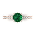 thumbnail image 1 of Clara Pucci 14K Rose Gold 1.47ct Emerald Solitaire with Accents Ring, 1 of 8