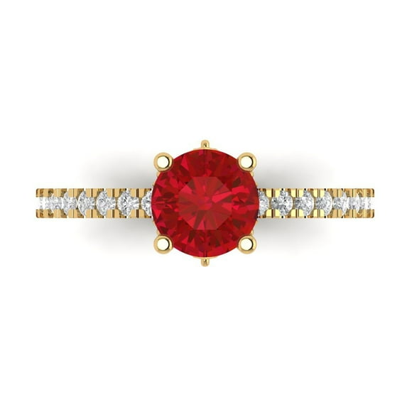 Clara Pucci 14K Yellow Gold 1.47ct Tourmaline Solitaire with Accents Ring