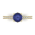 thumbnail image 1 of 1.465 ct Round Cut Simulated Tanzanite Solitaire with Accents Engagement Ring for Women in 18K Yellow Gold, 1 of 5