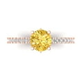 thumbnail image 1 of Clara Pucci 14K Rose Gold 1.47ct Yellow Solitaire with Accents Ring, 1 of 8